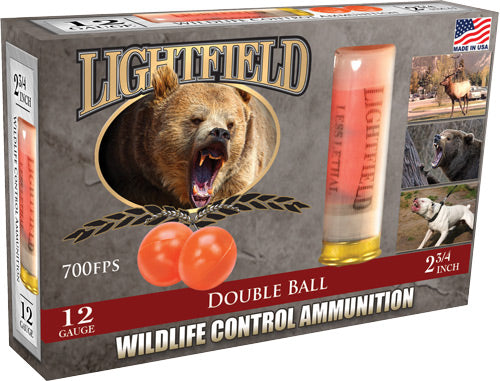 Lightfield 12 Gauge 2.75" 2-Rubber Ball 5 Rd Less Lethal - Box or Case