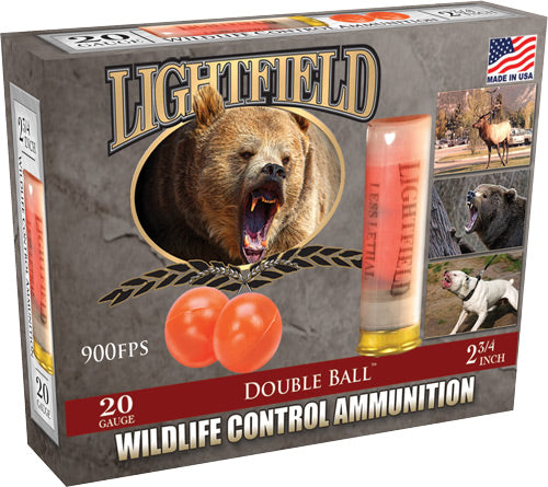 Lightfield 20 Gauge 2.75" 5-Rd Double Ball Less Lethal Shotgun Ammo - Box or Case