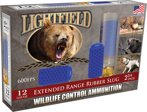Lightfield 12 Gauge 2.75" 130gr Rubber Slug Less Lethal 5 Rd - Box or Case