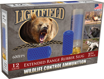 Lightfield 12 Gauge 2.75" 130gr Rubber Slug Less Lethal 5 Rd - Box or Case