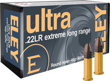 Eley Ultra Extreme Long Range 22LR 40gr Round Nose 50 Rd - Box or Case