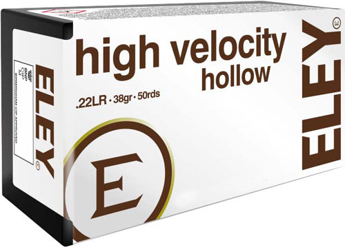 Eley High Velocity Hollow 22LR 38gr HP 50 Rd - Box or Case