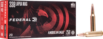 Federal American Eagle .338 Lapua Magnum 250gr Jacketed Soft Point 20rd - Box or Case