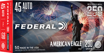 Federal American Eagle 45 ACP 230gr FMJ 50 Rd - 250th Anniversary USA - Box or Case