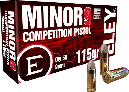 Eley Minor 9 Competition 9mm 115gr FMJ 50 Rd - Box or Case