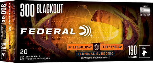 Federal Fusion 300 AAC Blackout 190gr Subsonic Fusion Tipped 20rd - Box or Case
