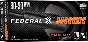 Federal Fusion Subsonic 30-30 Win 170gr Soft Point 20 Rd - Box or Case