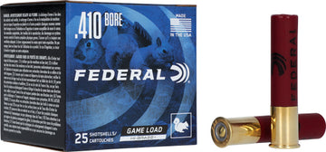 Federal Game Load Upland Hi-Brass 410 Bore 3" 11/16 oz #4 Lead Shot 25rd - Box or Case