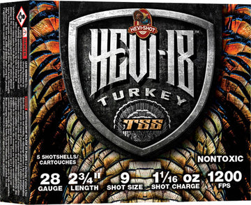 HEVI-Shot Heavy 18 TSS 28 Gauge 3" 1-1/16 oz #9 Shot 5 Rd Shotshells - Box or Case