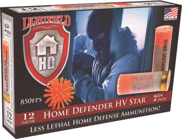 Lightfield Home Defender 12 Gauge 2.75" 75gr Rubber Star High Velocity Less Lethal 5 Rd - Box or Case