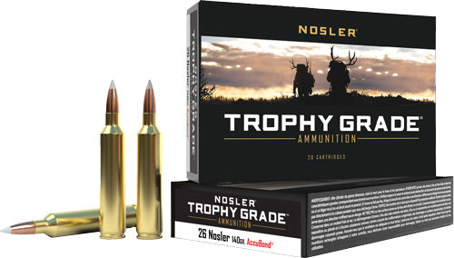Nosler Bullets Trophy Grade 26 Nosler 140gr AccuBond 20rd - Box or Case