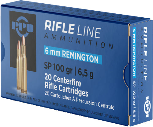 PPU PP6R Standard Rifle 6mm Rem 100gr Soft Point Boat Tail - Box or Case