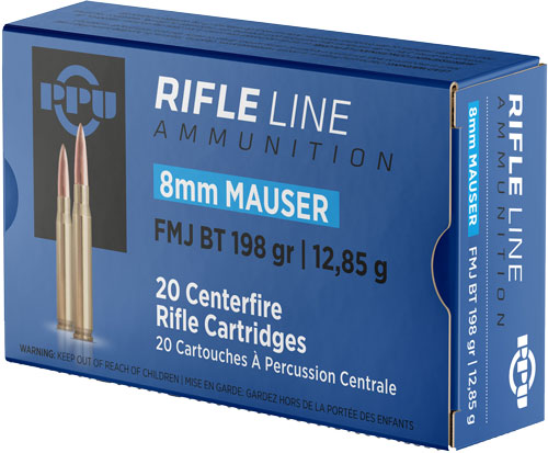 PPU Metric Rifle 8mm Mauser 198gr Full Metal Jacket Boat Tail - Box or Case