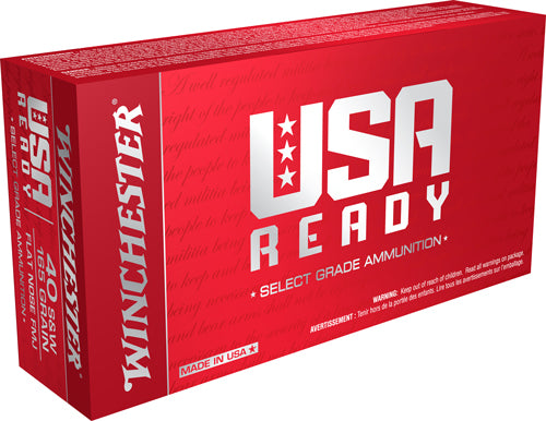 Winchester Ammunition USA Ready .40 S&W 165gr FMJ Flat Nose - Box or Case