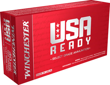 Winchester Ammunition USA Ready .40 S&W 165gr FMJ Flat Nose - Box or Case