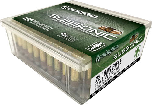 Remington Subsonic 22 LR 40gr Plated Lead Hollow Point 100 Rounds - Box or Case