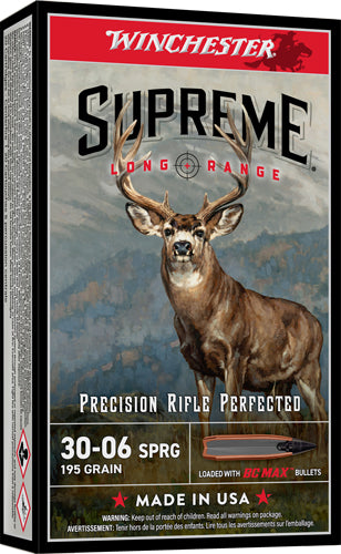Winchester Ammo Supreme Long Range .30-06 Springfield 195gr BC Max 20 Rd - Box or Case