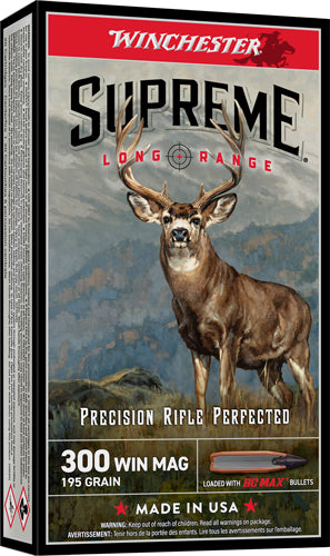 Winchester Ammo Supreme Long Range 300 Win Mag 195gr BC Max 20 Rd - Box or Case