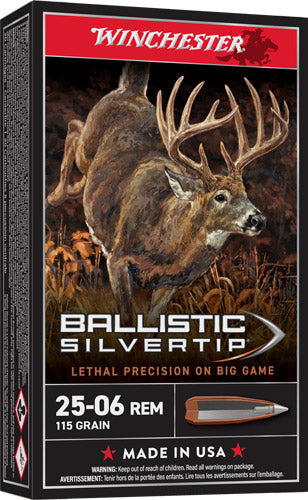Winchester Ammunition Supreme Ballistic Silvertip 25-06 Rem 115gr 3060 fps 20rd - Box or Case