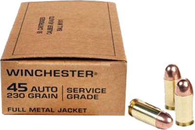 Winchester Service Grade .45 ACP 230gr FMJ-RN 50 Rd - Box or Case