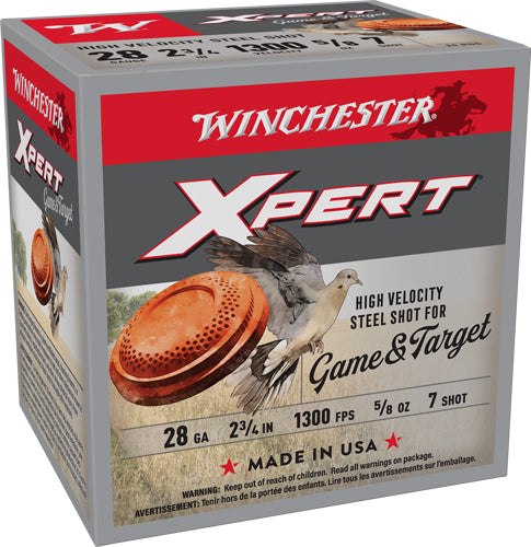 Winchester Ammunition Xpert Steel 28 Gauge 2.75" 5/8 oz #7 Shot 25 Rd - Box or Case