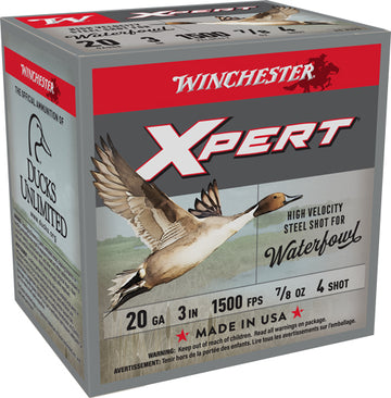 Winchester Ammunition Xpert Steel 20 Gauge 3" 7/8 oz #4 Shot 1500 fps - Box or Case