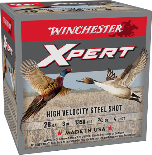 Winchester Ammunition Xpert Steel 28 Gauge 3" 3/4 oz #4 Shot 1350 fps - Box or Case