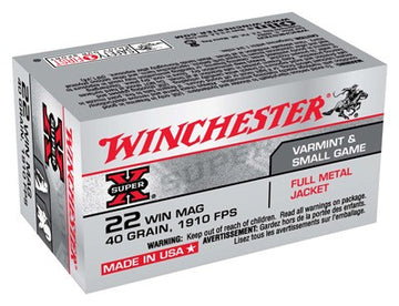 Winchester Ammunition Super-X 22 WMR 40gr FMJ 1910 fps 50rd - Box or Case