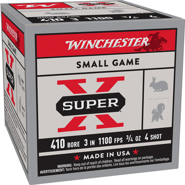 Winchester Ammunition Super-X 410 Bore 3" 3/4 oz #4 Shot 1135 fps - Box or Case