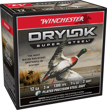 Winchester Ammunition Drylok Super Steel 12 Gauge 3" 1-3/8 oz #2 Steel Shot 1300 fps - Box or Case