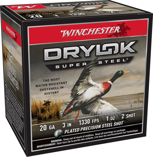Winchester Ammunition Drylok Super Steel Magnum 20 Gauge 3" 1oz #2 Shot 1330 fps - Box or Case