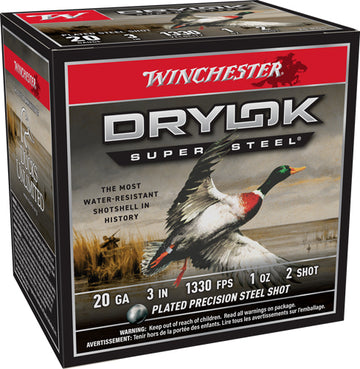 Winchester Ammunition Drylok Super Steel Magnum 20 Gauge 3" 1oz #2 Shot 1330 fps - Box or Case