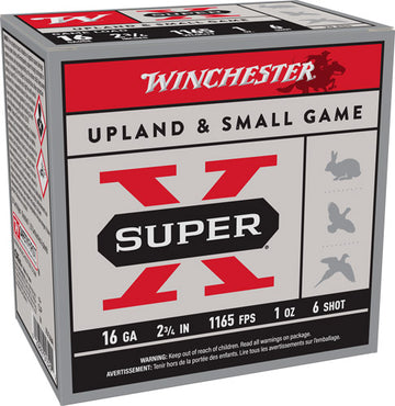 Winchester Ammunition Super-X 16 Gauge 2.75" 1 oz #6 Shot 1165 fps - Box or Case
