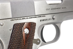 Colt Mfg 1911 Government .38 Super Caliber with 5" National Match Barrel, 9+1 Capacity, Overall Stainless Steel Finish, Serrated Slide & 70 Series Firing System
