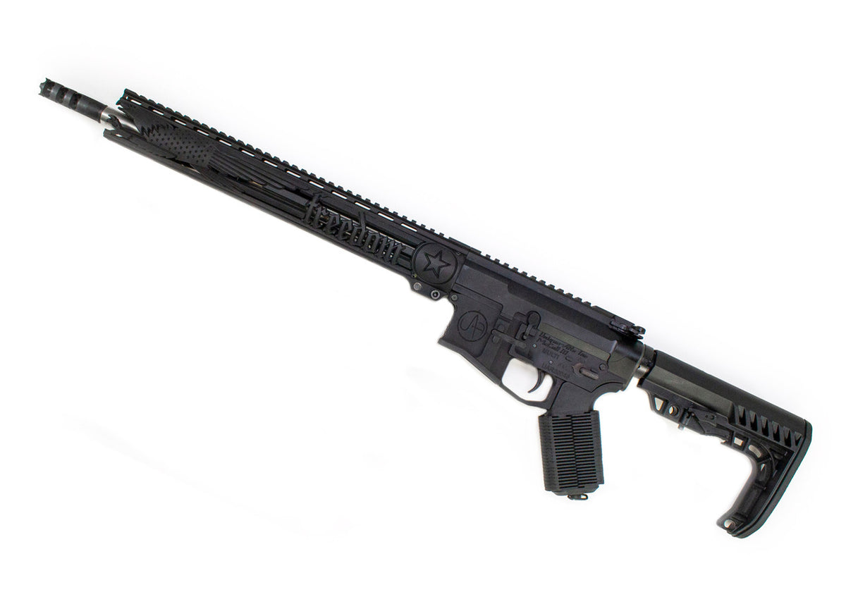 Unique-ARS Freedom .223 AR-15  Wylde 16 30+1 Black 6 Position Skeletonized A-Frame Stock Black Unique Grip Right Hand with 15 Slim Handguard