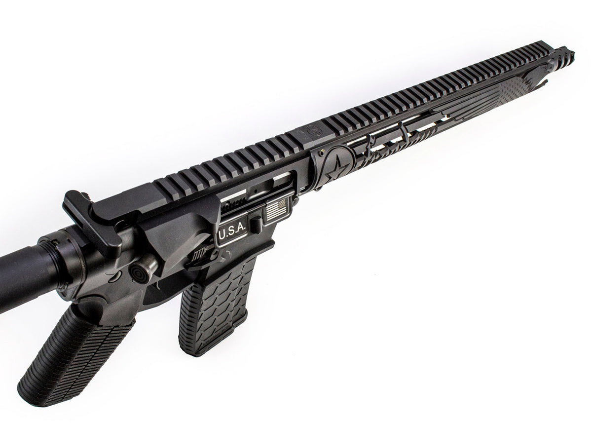 Unique-ARS Freedom .223 AR-15  Wylde 16 30+1 Black 6 Position Skeletonized A-Frame Stock Black Unique Grip Right Hand with 15 Slim Handguard