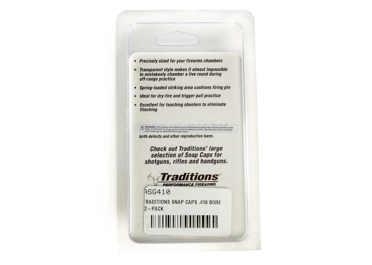 TRADITIONS SNAP CAPS .410 BORE 2-PACK