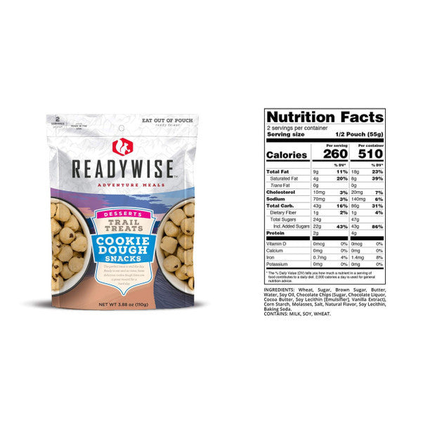 ReadyWise Trail Treats Cookie Dough Snacks (2 SERVING POUCH, 6 PACK)