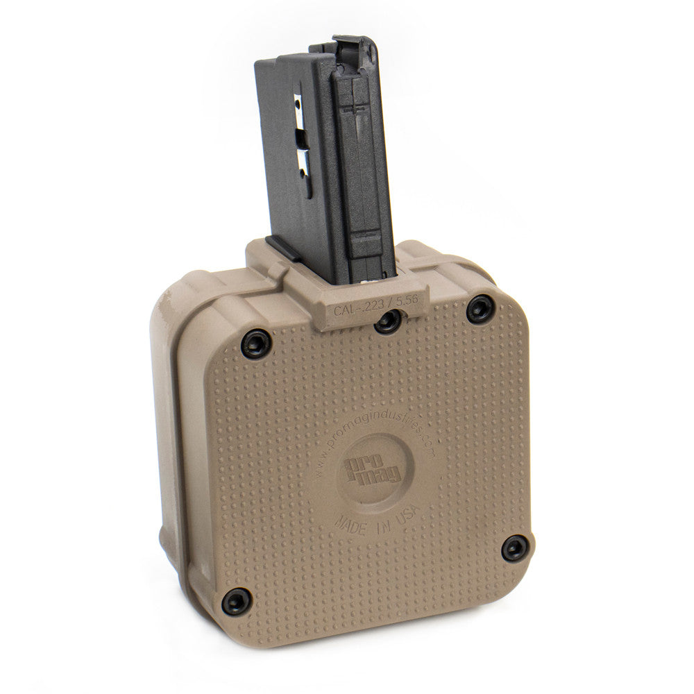 PRO MAG MAGAZINE AR-15 .223 65RD DRUM FDE POLYMER