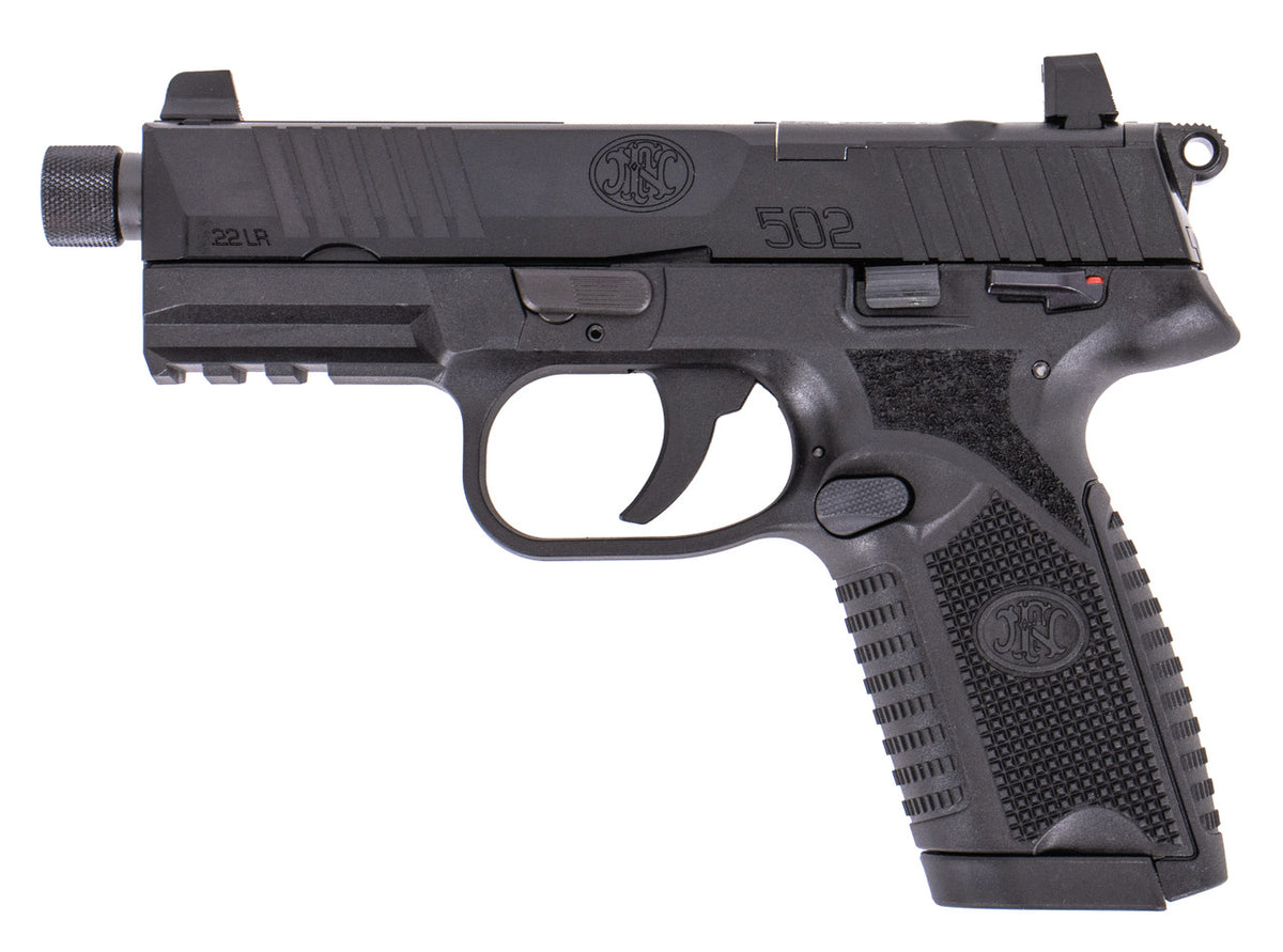 Black FN 502 Tactical Compact 22 LR w/4.6" Threaded Barrel