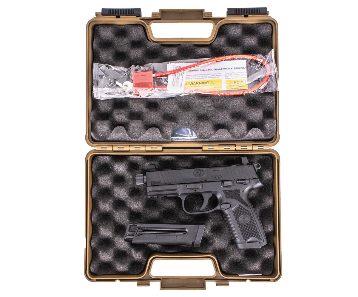 Black FN 502 Tactical Compact 22 LR w/4.6" Threaded Barrel