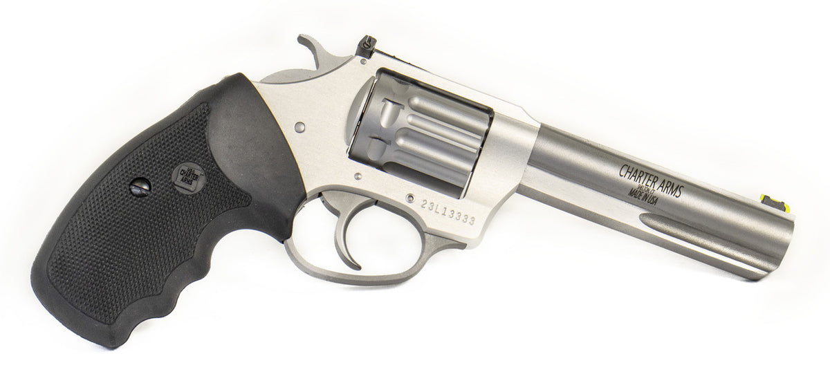 Charter Arms .22 Mag, 8-Shot Pathfinder Target Revolver 1pc. Black Rubber Grip Stainless