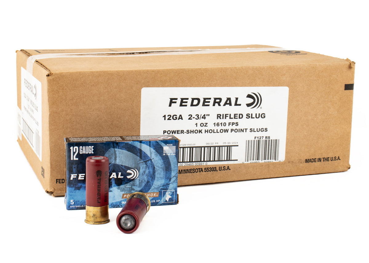 Federal Power-Shok 12 Gauge Shotshell 250 Rounds 2 3/4" 1 oz Rifled HP Slug