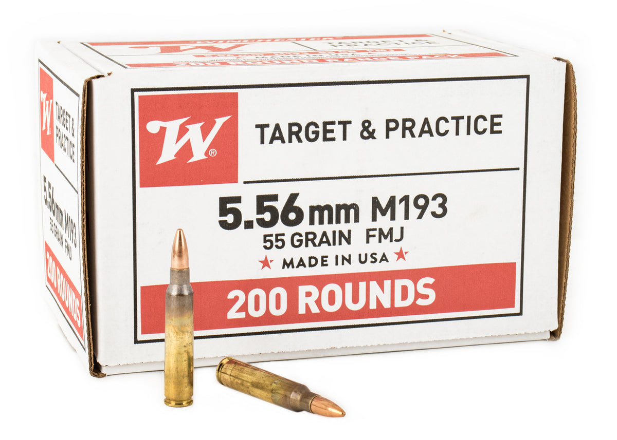 Winchester Ammo WM193200 USA  5.56x45mm NATO 55 gr Full Metal Jacket (FMJ) 200 Bx