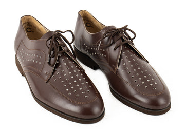Czech Size 10 Vented Dress Shoes - Brown