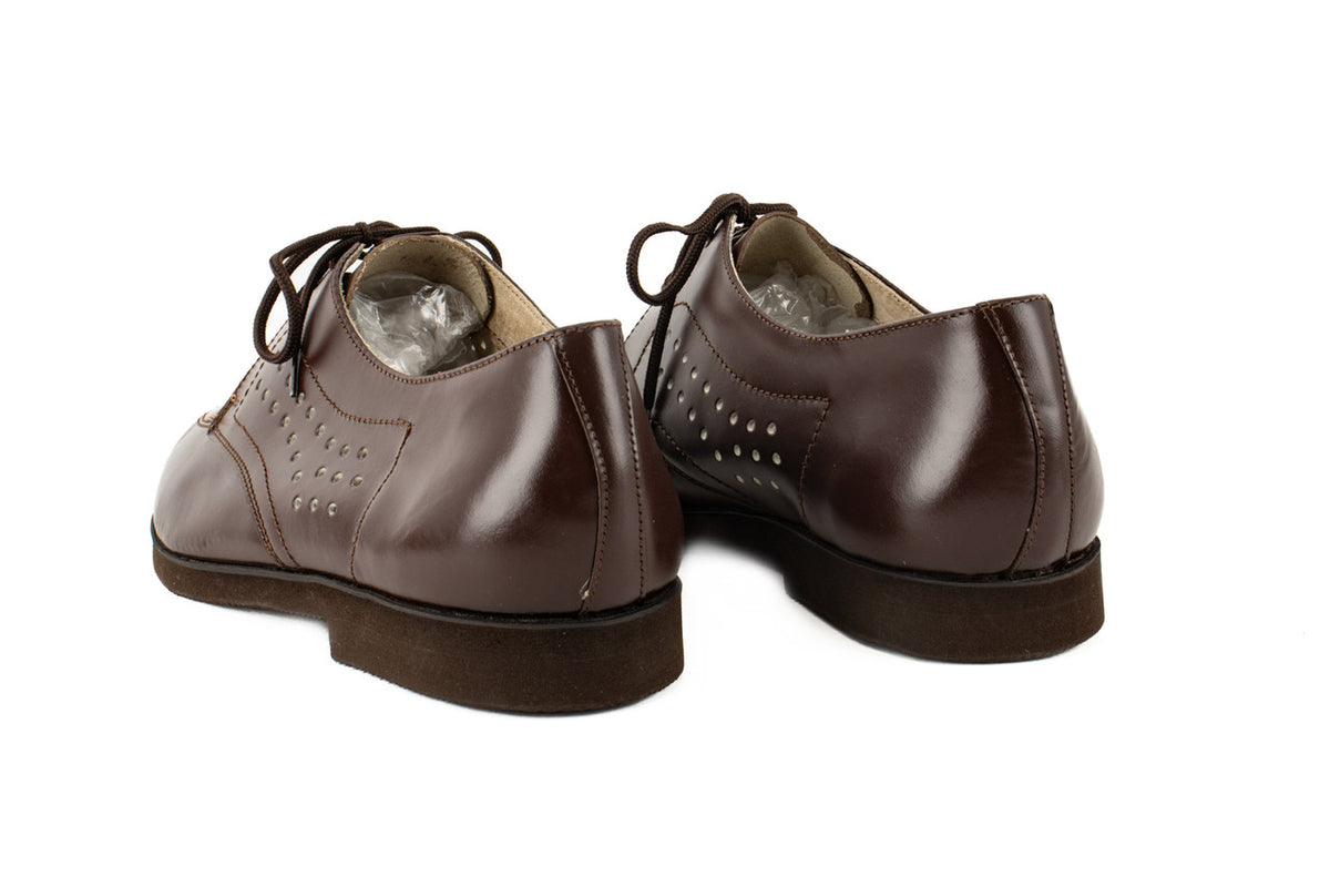 Czech Size 9 Vented Dress Shoes - Brown