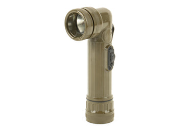 Belgium Army Issue OD Angle-Head Flashlight - Used