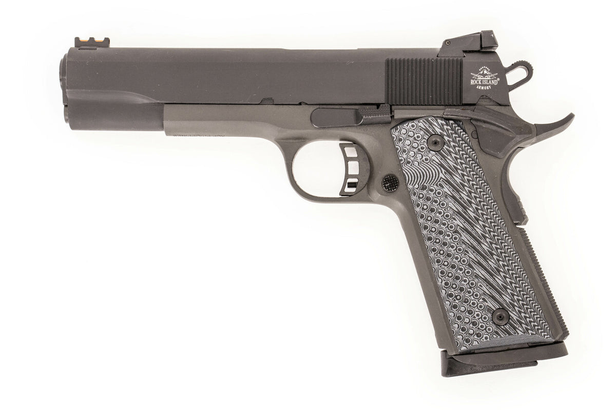 Rock Island Rock Ultra FS .45 ACP 5" Barrel, 8+1 Black Parkerized Gray G10 Grip Fixed Sights