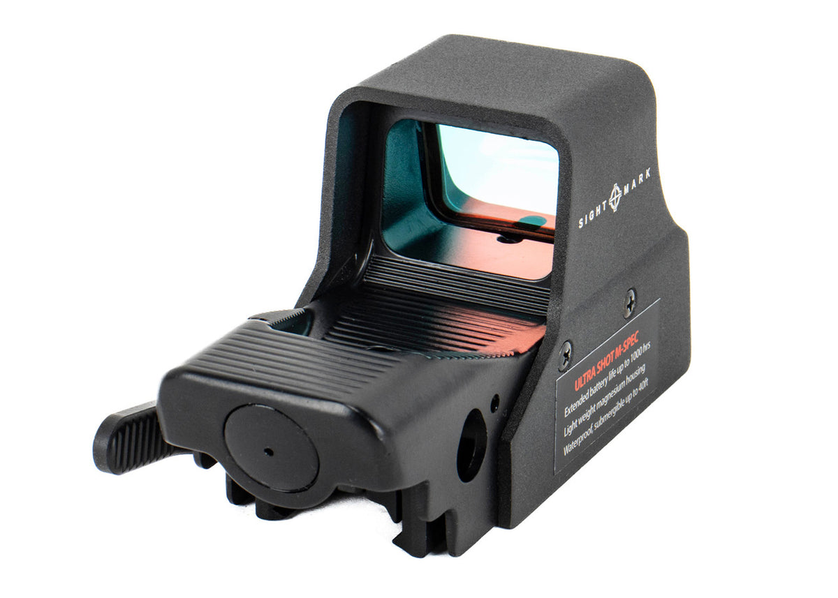Sightmark Ultra Shot M-Spec 1x 33x24mm 65 MOA Illuminated Red Circle Dot Crosshair CR2 Black Matte