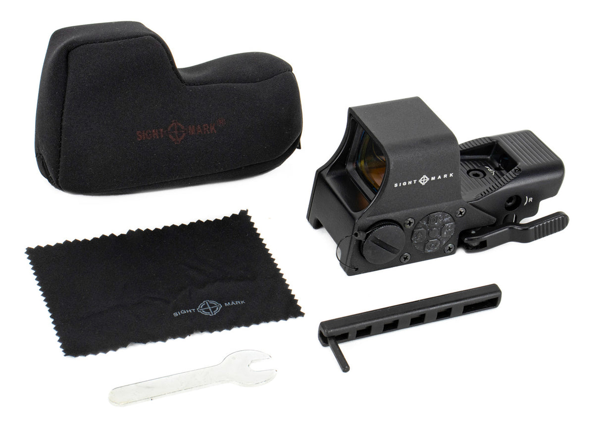 Sightmark Ultra Shot M-Spec 1x 33x24mm 65 MOA Illuminated Red Circle Dot Crosshair CR2 Black Matte